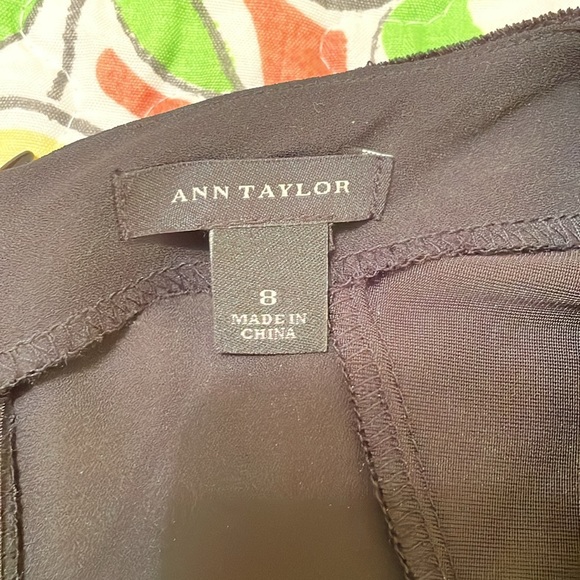Ann Taylor black mixed media top size 8. - Picture 6 of 8